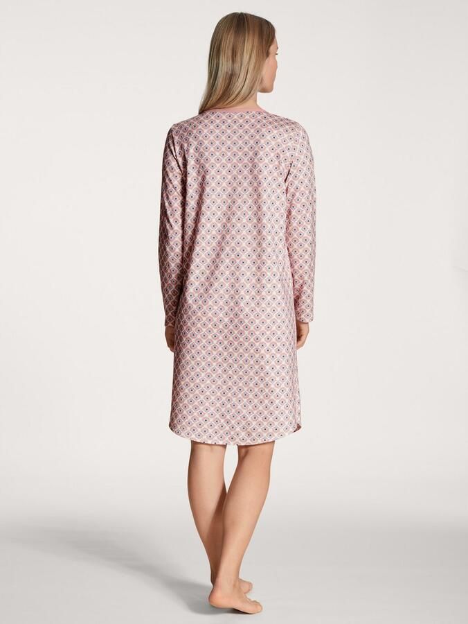 CALIDA Nachthemd Lovely Night zacht pure cotton single jersey kwaliteit knoopsluiting lange mouw - Foto 3