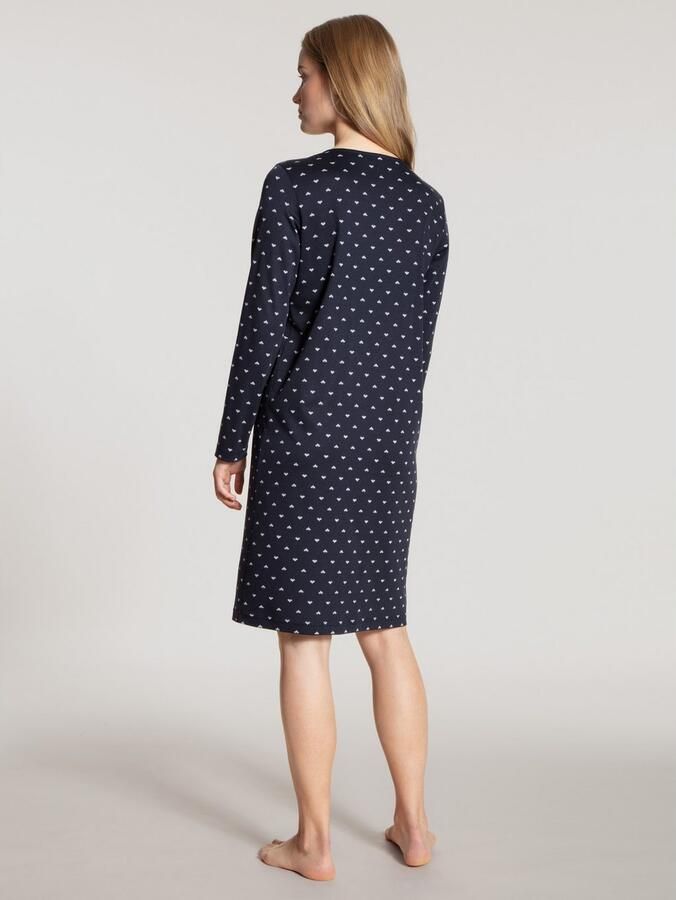 CALIDA Nachthemd Night Lovers Interlock-kwaliteit lange mouw knoopsluiting - Foto 3