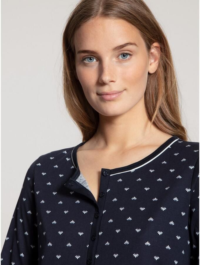 CALIDA Nachthemd Night Lovers Interlock-kwaliteit lange mouw knoopsluiting - Foto 2