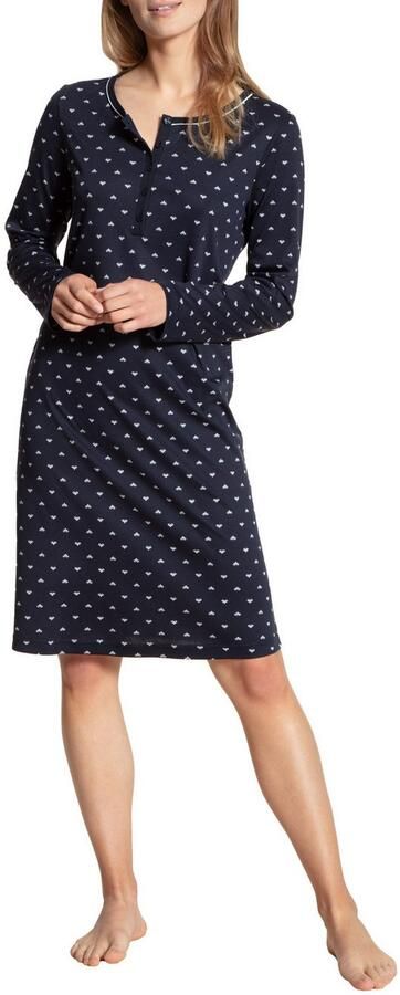CALIDA Nachthemd Night Lovers Interlock-kwaliteit lange mouw knoopsluiting - Foto 4