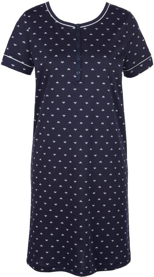 CALIDA Nachthemd Night Lovers Korte mouw interlock ronde hals knoopsluiting puur katoen - Foto 6