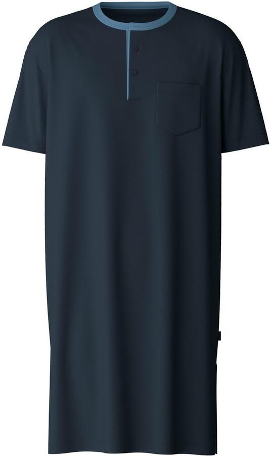 CALIDA Nachthemd Relax Essentials Knoopsluiting korte mouw puur katoen zacht ronde hals borstzak - Foto 7