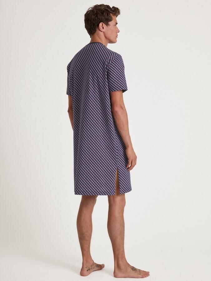 CALIDA Nachthemd Relax Imprint Borstzak Pure Cotton ronde hals korte mouw knoopsluiting - Foto 5