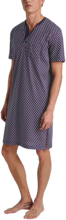 CALIDA Nachthemd Relax Imprint Borstzak Pure Cotton ronde hals korte mouw knoopsluiting - Foto 9