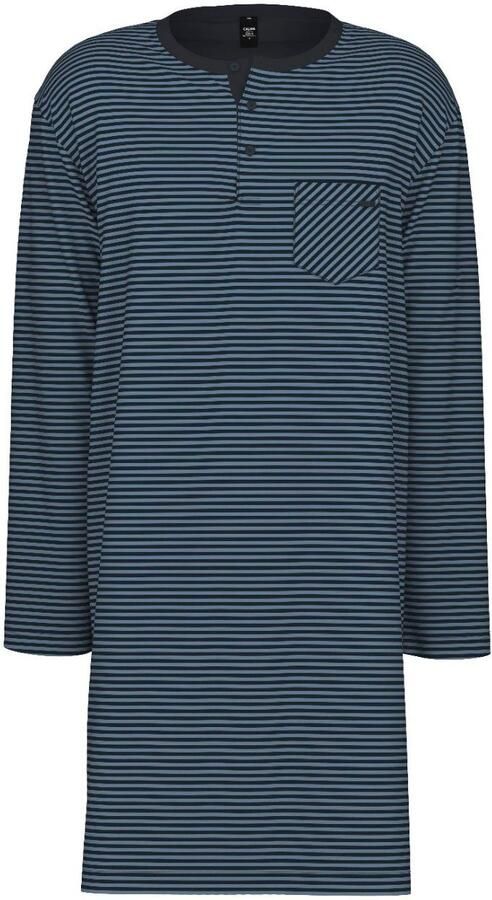 CALIDA Nachthemd Relax Streamline zijdelingse splitjes interlock-kwaliteit lange mouw knoopsluiting - Foto 6