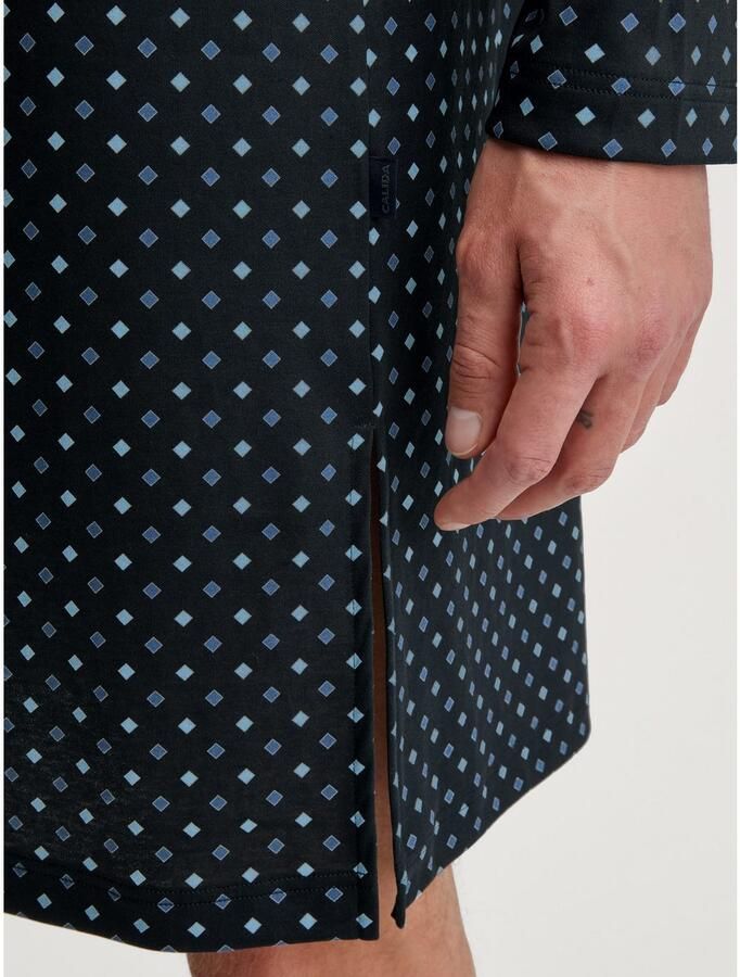 CALIDA Nachthemd Relax Streamline zijdelingse splitjes interlock-kwaliteit lange mouw knoopsluiting - Foto 3