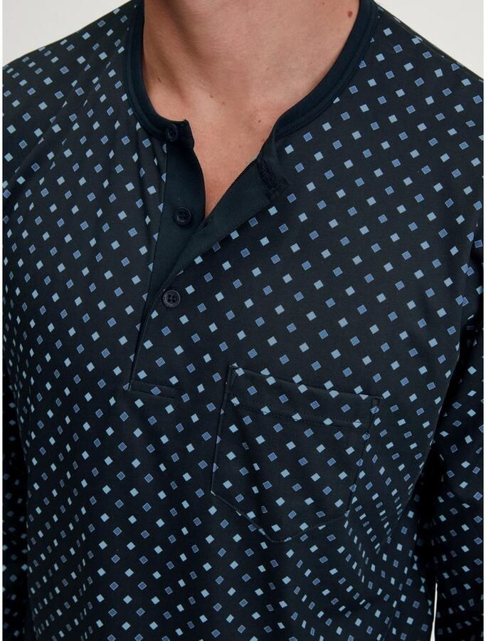 CALIDA Nachthemd Relax Streamline zijdelingse splitjes interlock-kwaliteit lange mouw knoopsluiting - Foto 2