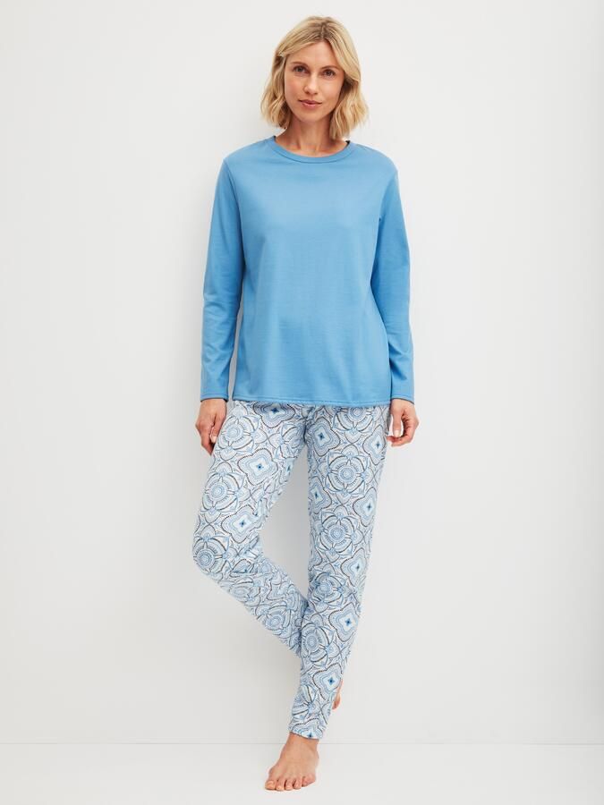 CALIDA Pyjama Cotton Special Lange mouw comfortabel katoen ronde hals (2-delig) - Foto 4