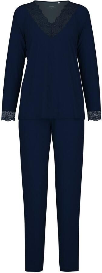 CALIDA Pyjama Elegant Dreams Kant aan uitsnijding en boorden single jersey elastisch zacht (2-delig) - Foto 6