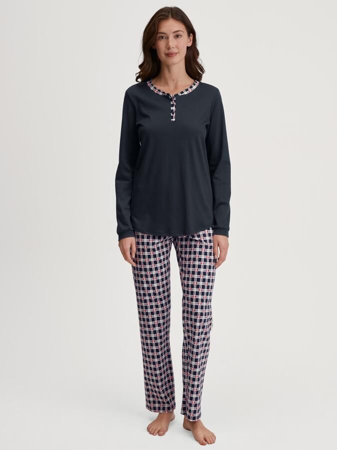 CALIDA Pyjama Family & Friends Knoopsluiting puur katoen lange mouw serafino-halslijn zacht (2-delig) - Foto 6