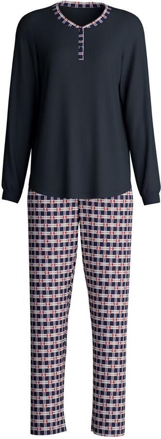 CALIDA Pyjama Family & Friends Knoopsluiting puur katoen lange mouw serafino-halslijn zacht (2-delig) - Foto 5