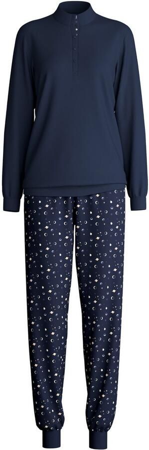 CALIDA Pyjama Midnight Dreams V-hals Lange mouw Single Jersey kwaliteit zacht (2-delig) - Foto 4
