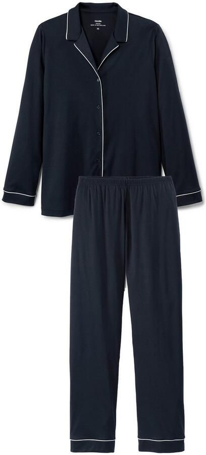 CALIDA Pyjama Night Lovers Knoopsluiting puur katoen interlock-kwaliteit lange mouw (2-delig) - Foto 7