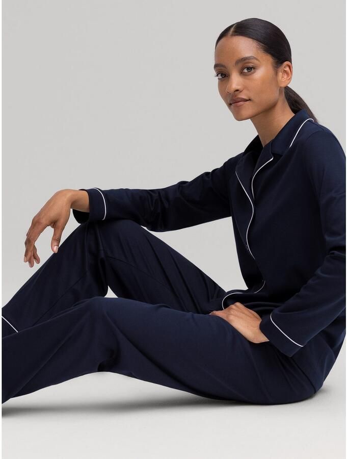 CALIDA Pyjama Night Lovers Knoopsluiting puur katoen interlock-kwaliteit lange mouw (2-delig) - Foto 2