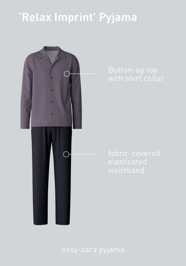CALIDA Pyjama Relax Imprint met fijne gladde stof voor verhoogd comfort (2-delig) - Foto 5