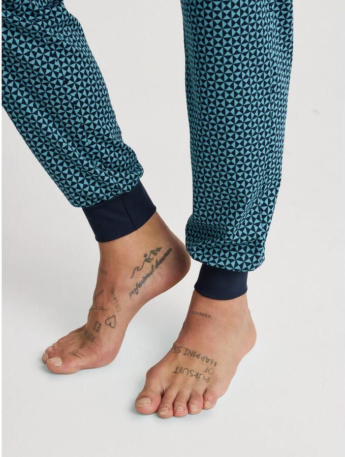 CALIDA Pyjama Relax Streamline 1 Contrastafwerking aan kraag & borstzak (2-delig) - Foto 3