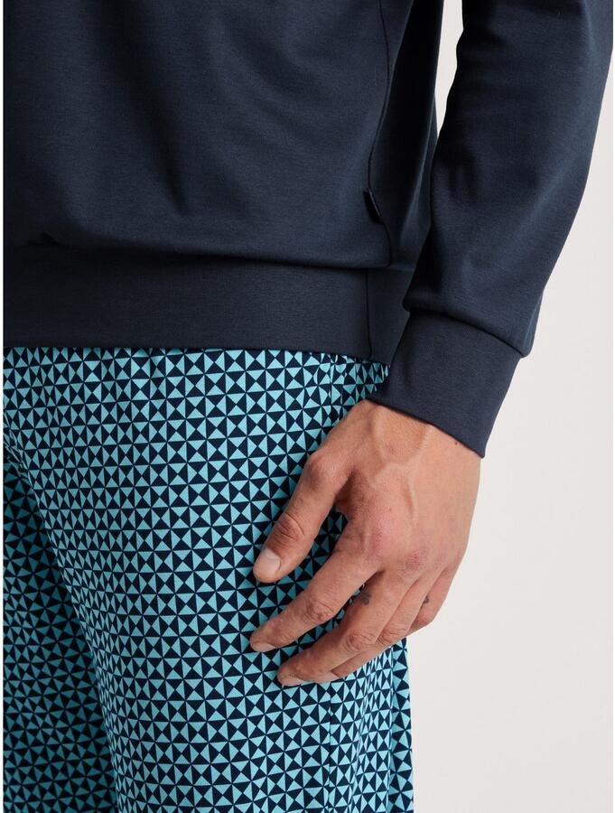 CALIDA Pyjama Relax Streamline 1 Contrastafwerking aan kraag & borstzak (2-delig) - Foto 2