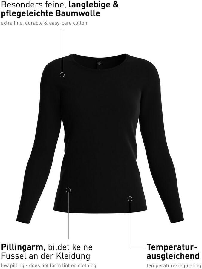CALIDA Shirt met lange mouwen Natural Comfort elastisch zacht lange mouwen ronde hals ademend - Foto 6