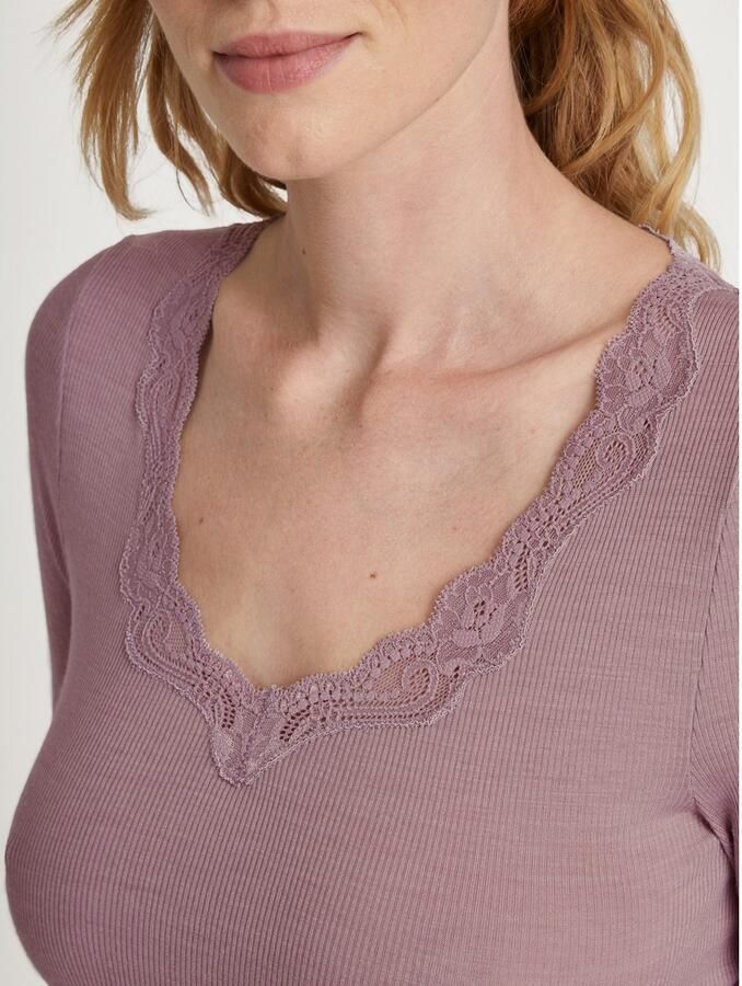 CALIDA Shirt met lange mouwen Richesse Lace fijn kant lange mouwen fijne rib elastisch ademend - Foto 5