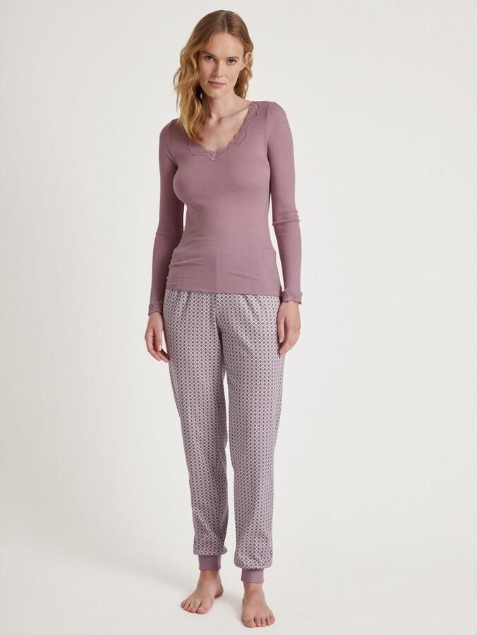 CALIDA Shirt met lange mouwen Richesse Lace fijn kant lange mouwen fijne rib elastisch ademend - Foto 7