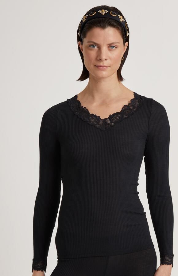 CALIDA Shirt met lange mouwen Silky Wool Joy Kant ademend V-hals merino-wol-aandeel zijde - Foto 8