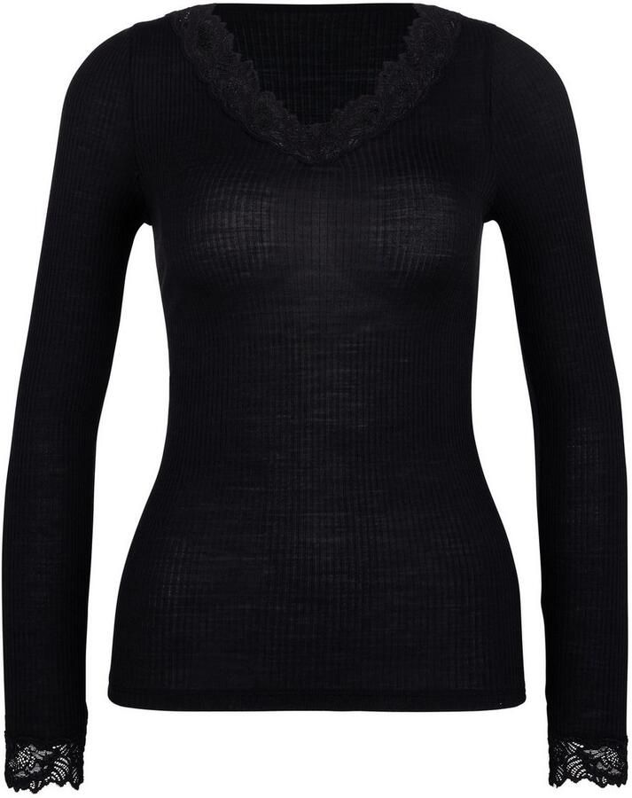 CALIDA Shirt met lange mouwen Silky Wool Joy Kant ademend V-hals merino-wol-aandeel zijde - Foto 3