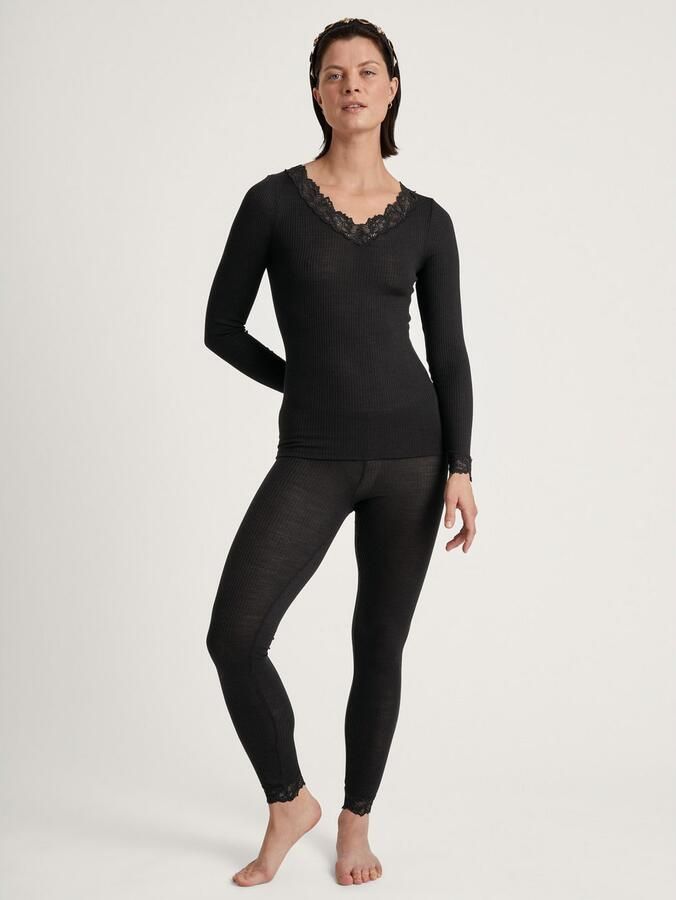CALIDA Legging Silky Wool Joy met kanten zoom elastisch verwarmend fijnribkwaliteit - Foto 7