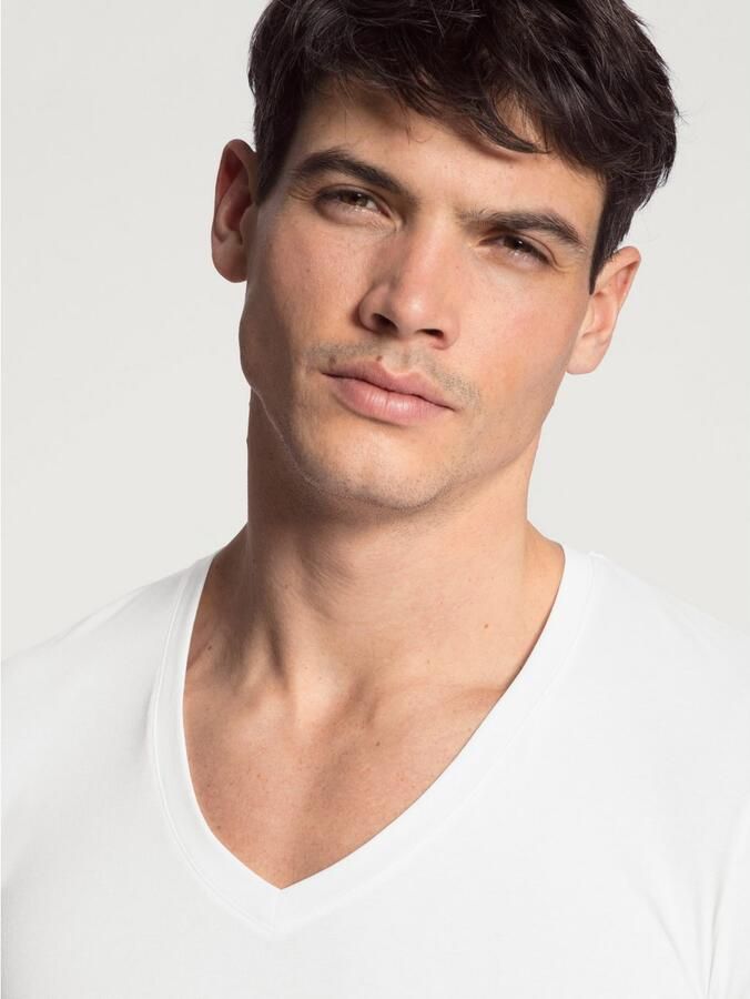 CALIDA Shirt met V-hals Evolution met diepe v-hals interlock-kwaliteit korte mouw elastisch - Foto 3