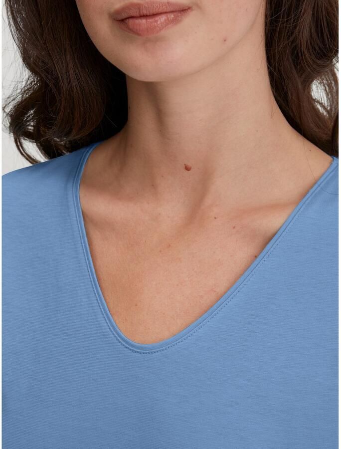 CALIDA Shortama Graphic Nights Broek gebloemd top effen V-hals korte mouwen (2-delig)