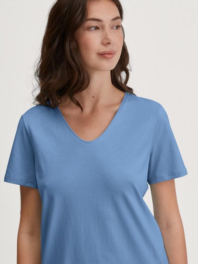 CALIDA Shortama Graphic Nights Broek gebloemd top effen V-hals korte mouwen (2-delig) - Foto 4