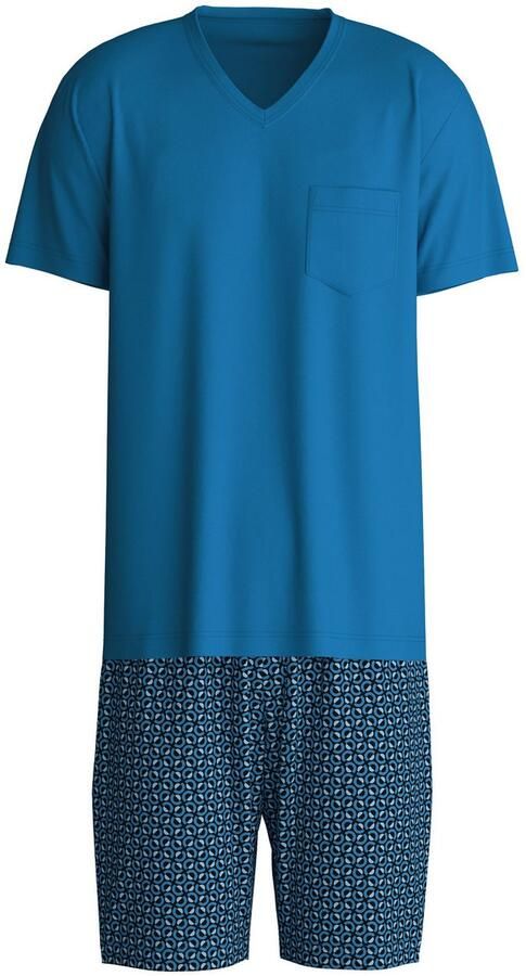 CALIDA Shortama Relax Imprint 2 V-hals borstzak korte mouw single jersey kwaliteit (2-delig) - Foto 4