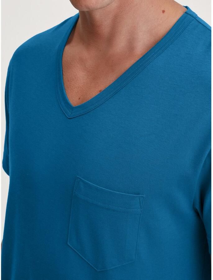 CALIDA Shortama Relax Imprint 2 V-hals borstzak korte mouw single jersey kwaliteit (2-delig)