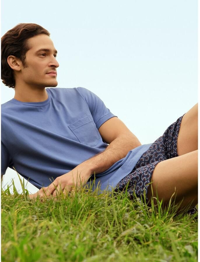 CALIDA Shortama Relax Imprint 3 korte mouw ronde hals borstzak (2-delig)