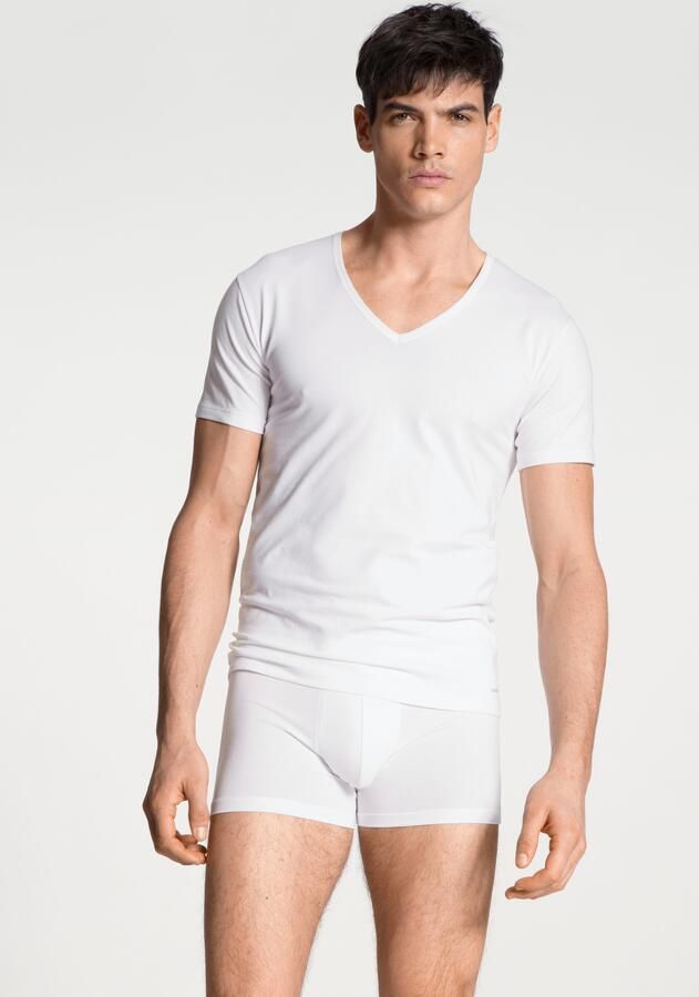 CALIDA T-shirt Cotton Code V-hals vormvaste single jersey elastisch korte mouw - Foto 8