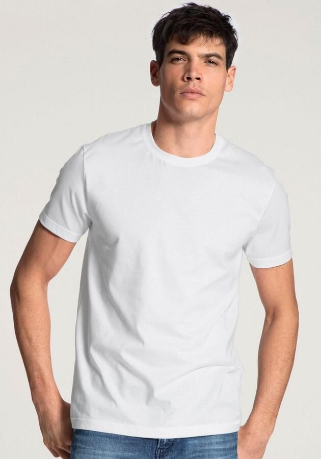 CALIDA T-shirt Natural Benefit Modern Fit single jersey korte mouw ronde halslijn (Set van 2) - Foto 4