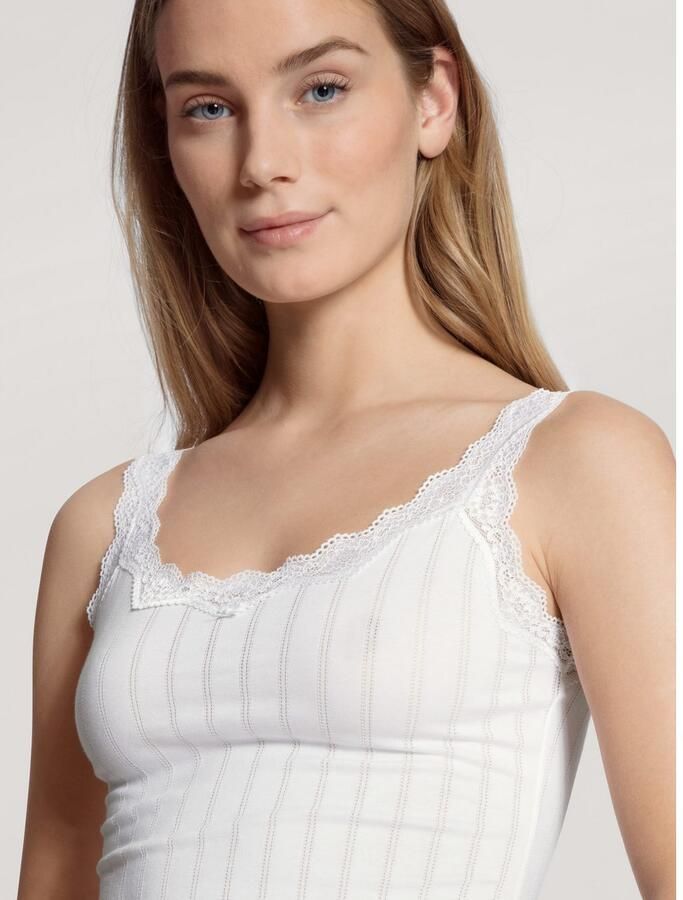 CALIDA Tanktop Etude Toujours fijn kant krijtstreeppatroon katoenmix elastisch - Foto 5