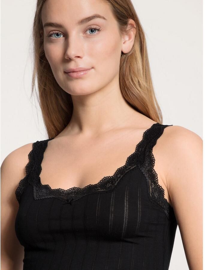 CALIDA Tanktop Etude Toujours fijn kant krijtstreeppatroon katoenmix elastisch - Foto 5