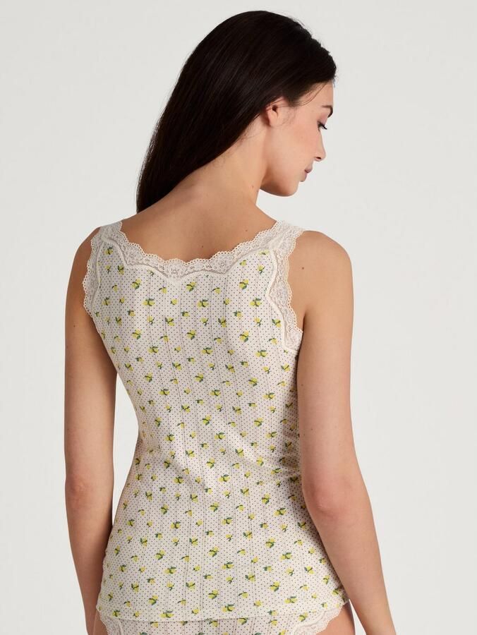 CALIDA Tanktop Toujours Print edele krijtstreep look elastische jacquard single jersey zacht - Foto 3