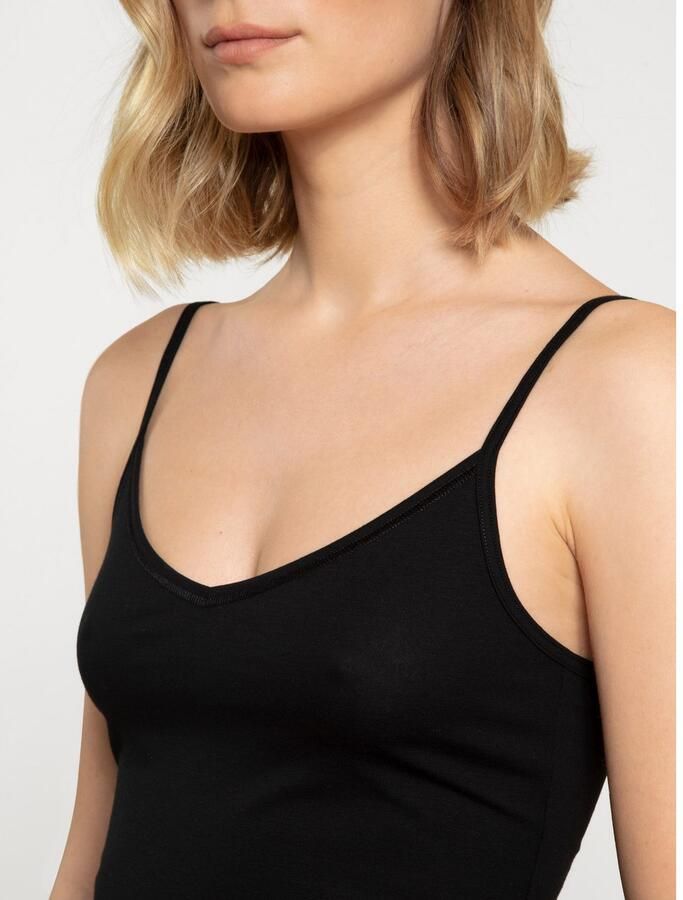 CALIDA Top met spaghettibandjes Benefit Wo V-hals single jersey kwaliteit elastisch comfortabel basic (Set van 2) - Foto 4