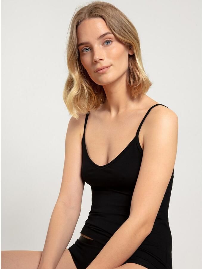 CALIDA Top met spaghettibandjes Benefit Wo V-hals single jersey kwaliteit elastisch comfortabel basic (Set van 2) - Foto 5