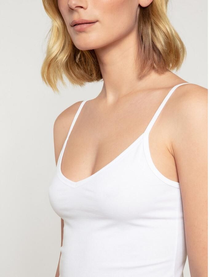 CALIDA Top met spaghettibandjes Benefit Wo V-hals single jersey kwaliteit elastisch comfortabel basic (Set van 2) - Foto 4