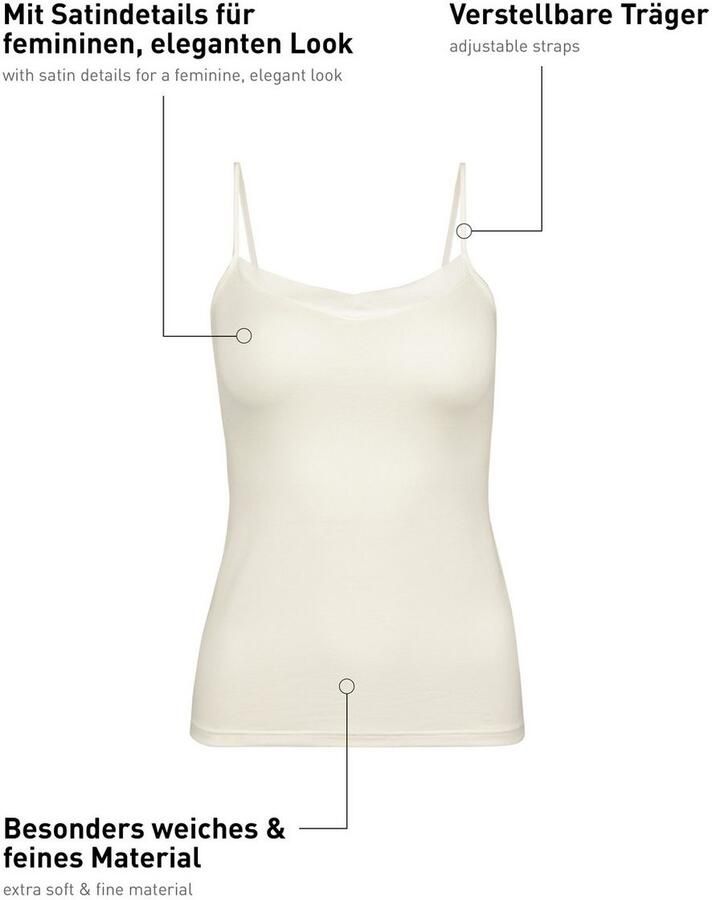 CALIDA Top met spaghettibandjes CATE Satijnen inzetstuk Single Jersey kwaliteit elastisch zacht vrouwelijk - Foto 4