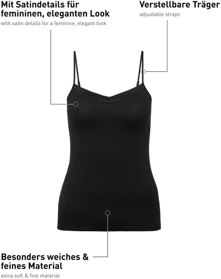CALIDA Top met spaghettibandjes CATE Satijnen inzetstuk Single Jersey kwaliteit elastisch zacht vrouwelijk - Foto 4