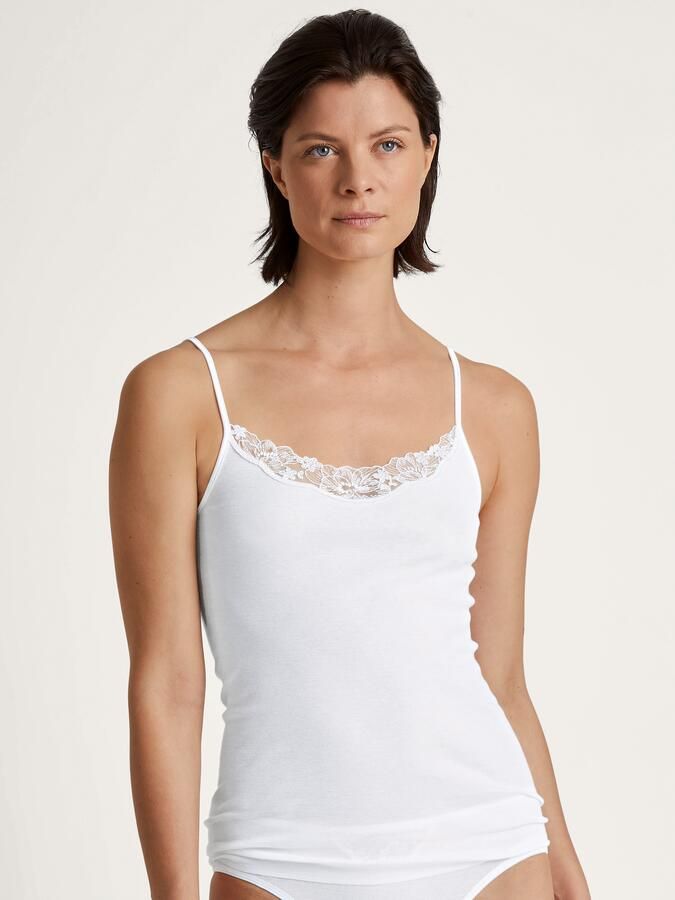 CALIDA Top met spaghettibandjes Cotton Desire Kanten-inzetstuk ademend fijnrib Pure Cotton zacht - Foto 10