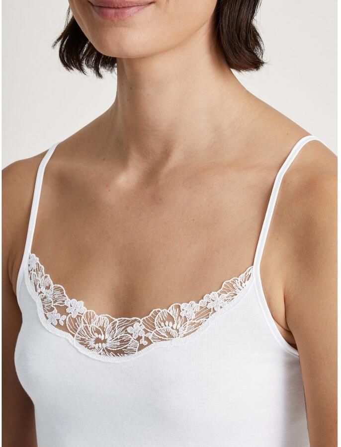 CALIDA Top met spaghettibandjes Cotton Desire Kanten-inzetstuk ademend fijnrib Pure Cotton zacht - Foto 4