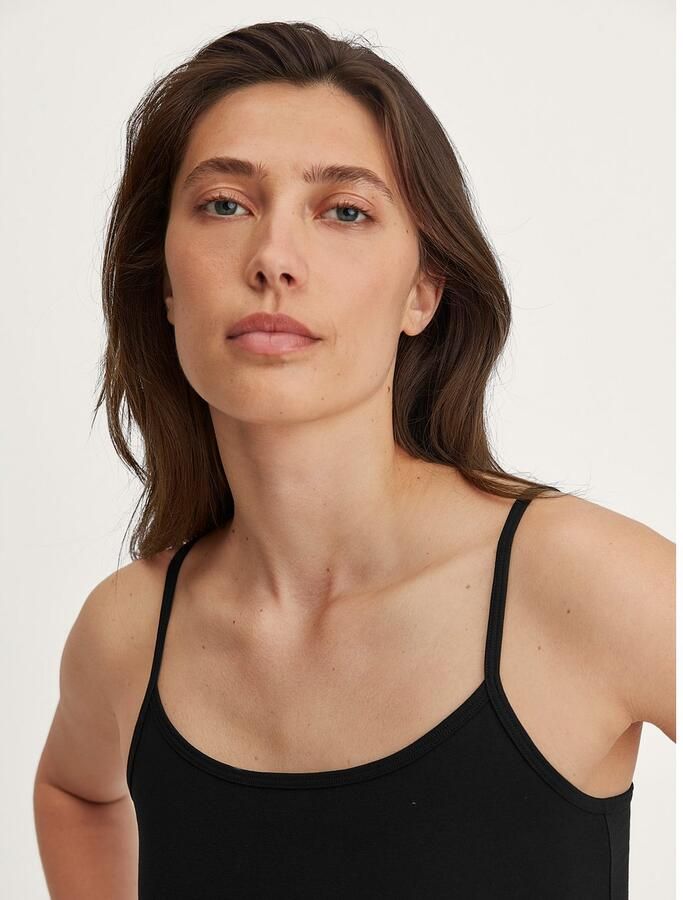 CALIDA Top met spaghettibandjes Essential Cotton diepe uitsnijding single jersey kwaliteit smalle bandjes zacht - Foto 3