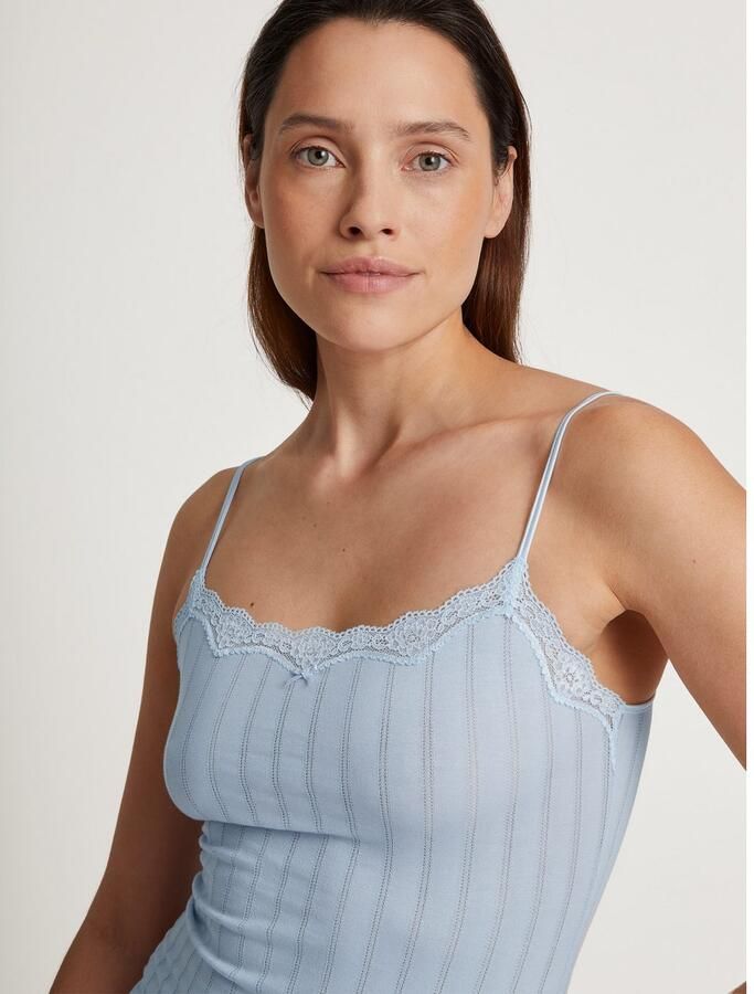 CALIDA Top met spaghettibandjes Etude Toujours Krijtstreep-optiek kant elastisch zacht single jersey kwaliteit (1 stuk) - Foto 5