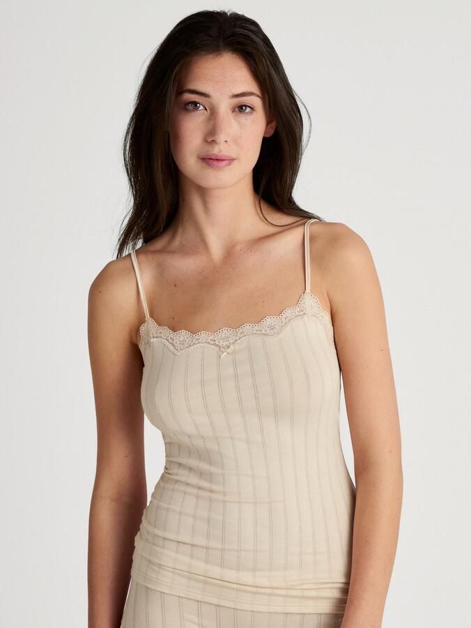 CALIDA Top met spaghettibandjes Etude Toujours Krijtstreep-optiek kant elastisch zacht single jersey kwaliteit (1 stuk) - Foto 6