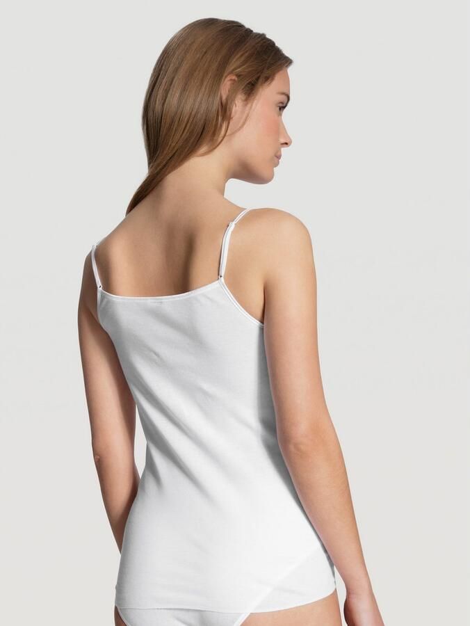 CALIDA Top met spaghettibandjes Feminin Sense met kantinzet pure cotton diepe halslijn single jersey - Foto 5