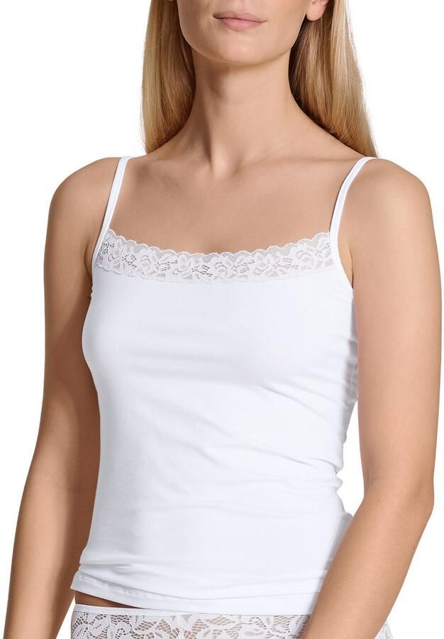CALIDA Top met spaghettibandjes Natural Comfort Lace zacht kant elastisch single jersey kwaliteit katoenmix - Foto 9